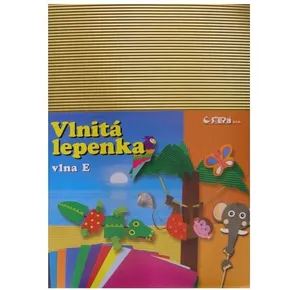 E-Welle Karton 260g 34,5 x 24,5cm gerade-golden 10 Blatt
